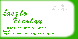 laszlo nicolau business card